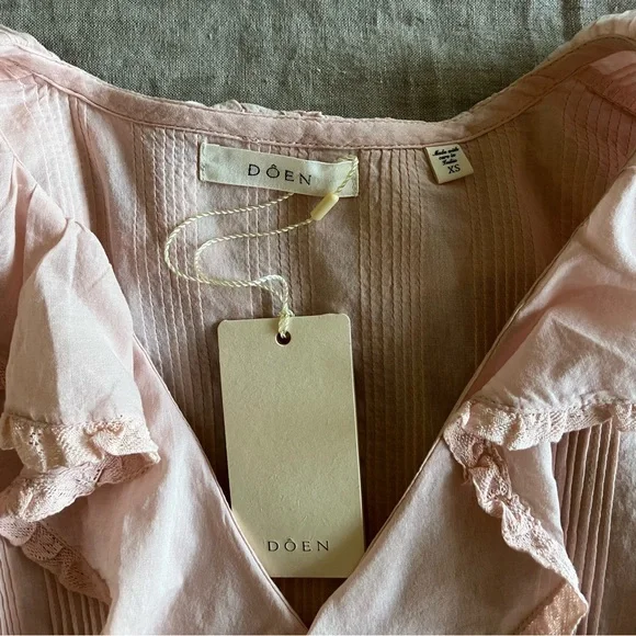 DÔEN Henri Ruffled Top in Blush - Size XS - Picture 7 of 10